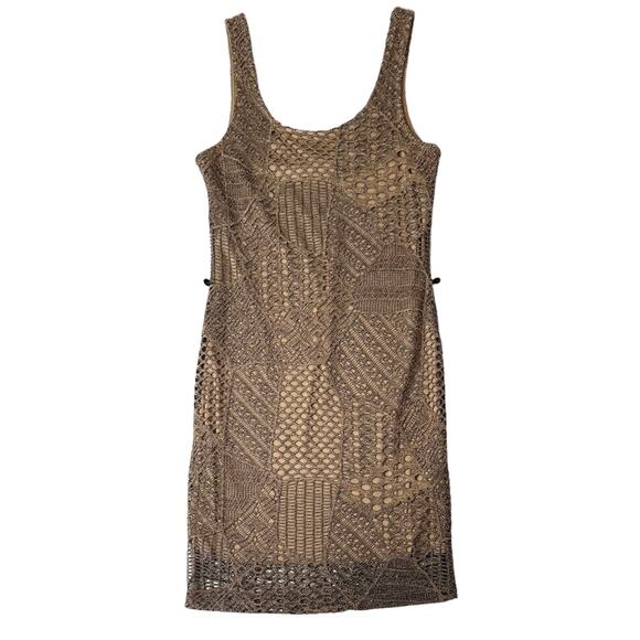 EASLE Brown Cutout Sleeveless Bodycon Mini Dress Small - Picture 6 of 8